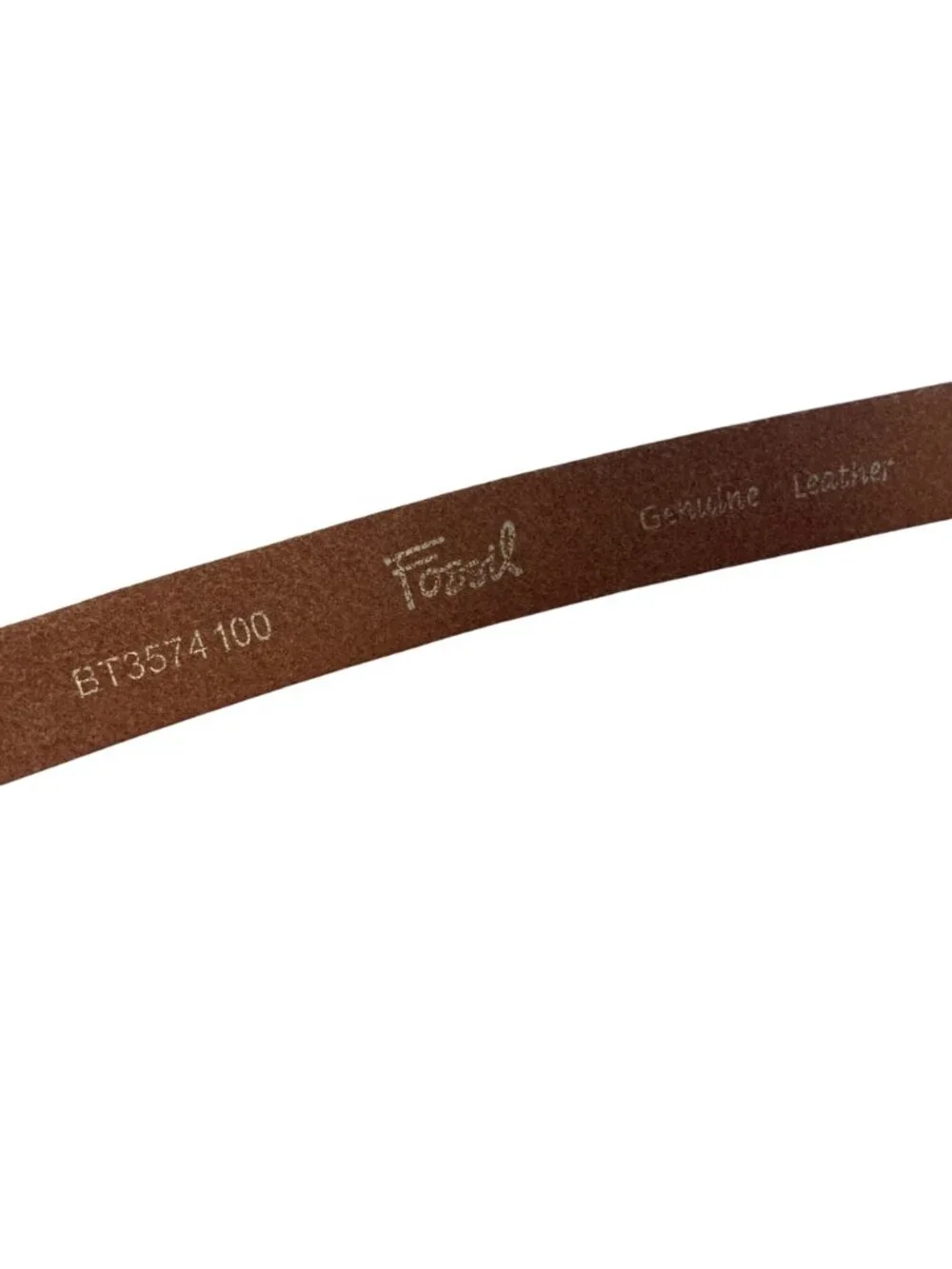 Fossil Skinny White Leather Belt Womens Medium Braided Accent Silver Buckle